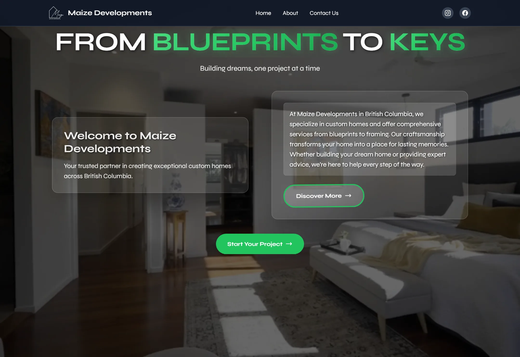 Maize Developments website